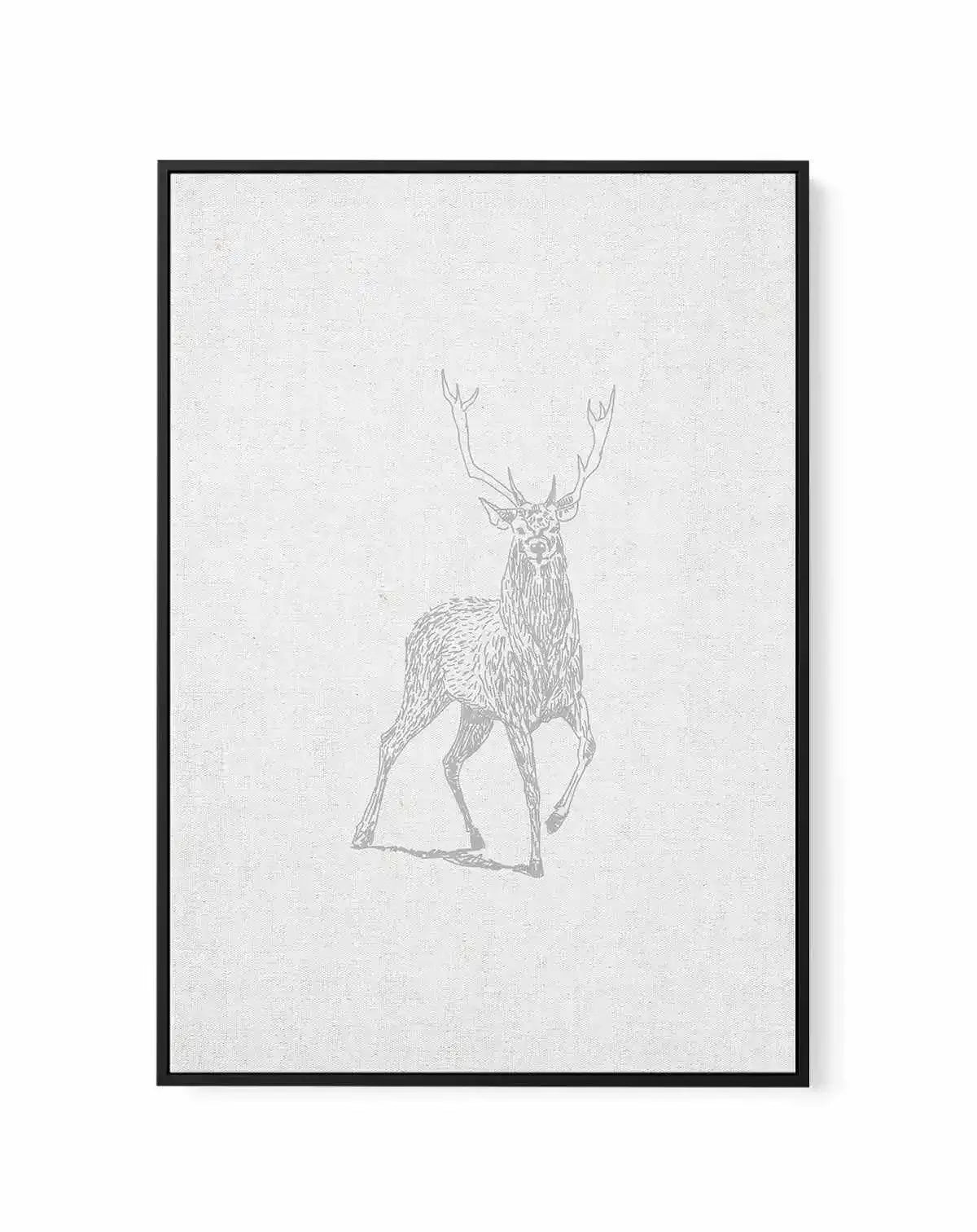 Vintage Deer on Linen | Framed Canvas-CANVAS-You can shop wall art online with Olive et Oriel for everything from abstract art to fun kids wall art. Our beautiful modern art prints and canvas art are available from large canvas prints to wall art paintings and our proudly Australian artwork collection offers only the highest quality framed large wall art and canvas art Australia - You can buy fashion photography prints or Hampton print posters and paintings on canvas from Olive et Oriel and have