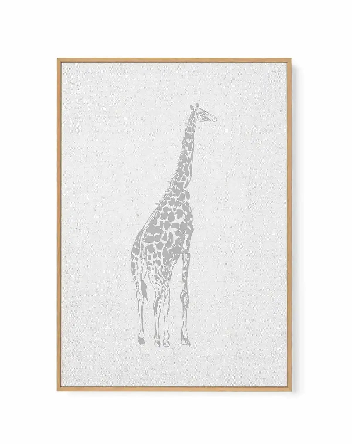 Vintage Giraffe on Linen | 3 Colour Options | Framed Canvas-CANVAS-You can shop wall art online with Olive et Oriel for everything from abstract art to fun kids wall art. Our beautiful modern art prints and canvas art are available from large canvas prints to wall art paintings and our proudly Australian artwork collection offers only the highest quality framed large wall art and canvas art Australia - You can buy fashion photography prints or Hampton print posters and paintings on canvas from O