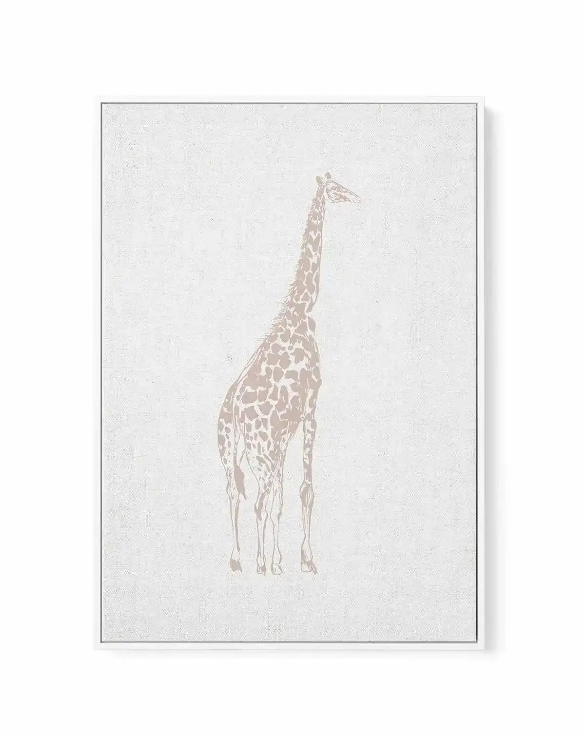 Vintage Giraffe on Linen | 3 Colour Options | Framed Canvas-CANVAS-You can shop wall art online with Olive et Oriel for everything from abstract art to fun kids wall art. Our beautiful modern art prints and canvas art are available from large canvas prints to wall art paintings and our proudly Australian artwork collection offers only the highest quality framed large wall art and canvas art Australia - You can buy fashion photography prints or Hampton print posters and paintings on canvas from O