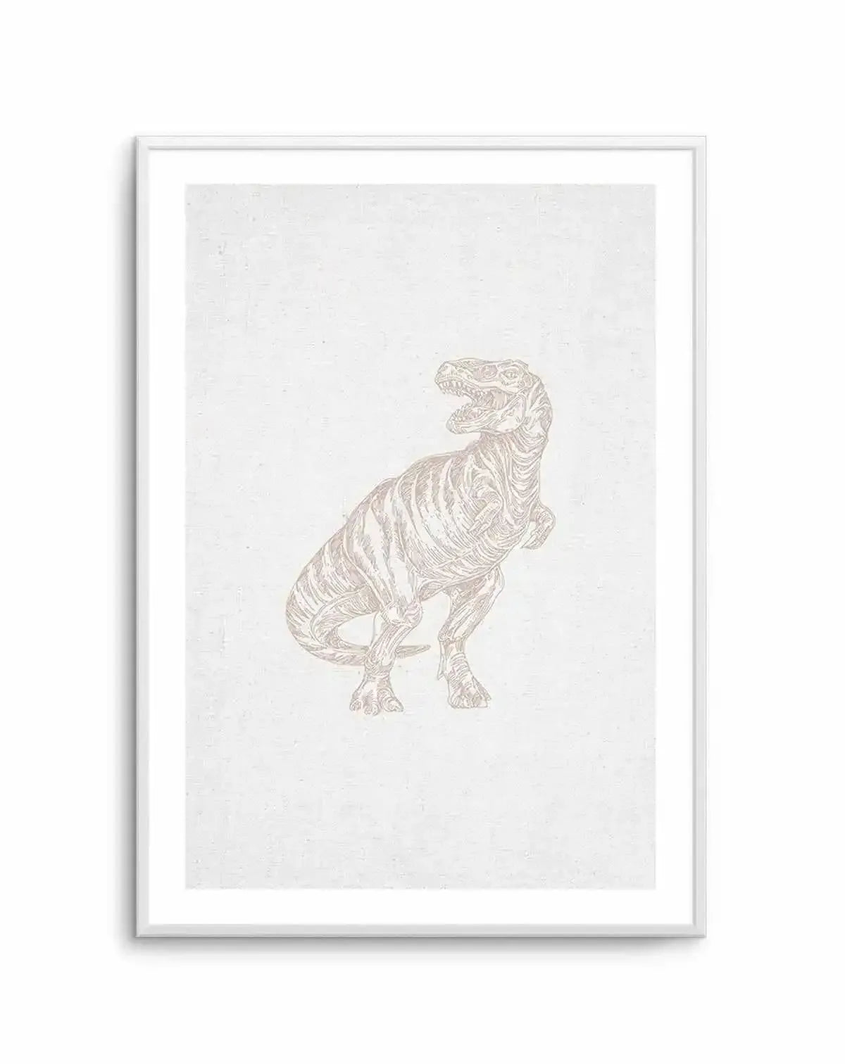 Vintage T-Rex on Linen | Customise Me! Art Print-PRINT-Olive et Oriel-Olive et Oriel-Buy-Australian-Art-Prints-Online-with-Olive-et-Oriel-Your-Artwork-Specialists-Austrailia-Decorate-With-Coastal-Photo-Wall-Art-Prints-From-Our-Beach-House-Artwork-Collection-Fine-Poster-and-Framed-Artwork