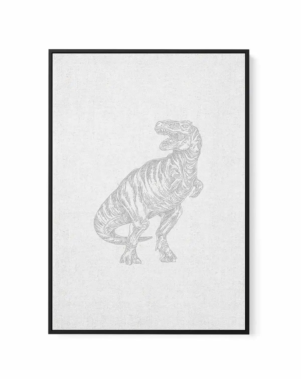 Vintage T-Rex on Linen | Framed Canvas-CANVAS-You can shop wall art online with Olive et Oriel for everything from abstract art to fun kids wall art. Our beautiful modern art prints and canvas art are available from large canvas prints to wall art paintings and our proudly Australian artwork collection offers only the highest quality framed large wall art and canvas art Australia - You can buy fashion photography prints or Hampton print posters and paintings on canvas from Olive et Oriel and hav