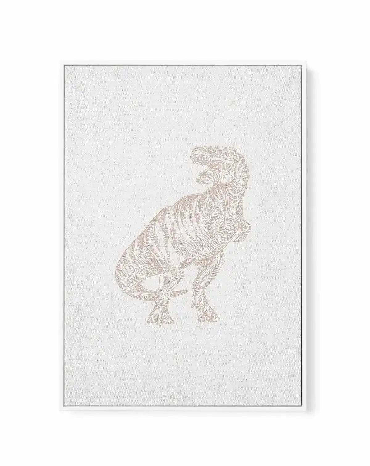 Vintage T-Rex on Linen | Framed Canvas-CANVAS-You can shop wall art online with Olive et Oriel for everything from abstract art to fun kids wall art. Our beautiful modern art prints and canvas art are available from large canvas prints to wall art paintings and our proudly Australian artwork collection offers only the highest quality framed large wall art and canvas art Australia - You can buy fashion photography prints or Hampton print posters and paintings on canvas from Olive et Oriel and hav