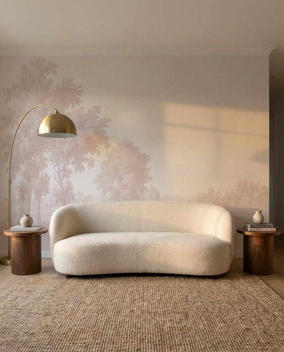 Vintage Oak Tree in Pink Wallpaper Mural — art print Australia