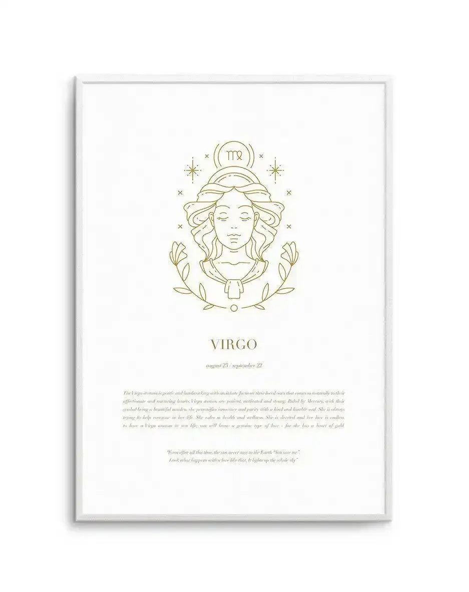 Virgo | Celestial Zodiac Art Print-PRINT-Olive et Oriel-Olive et Oriel-A4 | 8.3" x 11.7" | 21 x 29.7cm-Unframed Art Print-With White Border-Buy-Australian-Art-Prints-Online-with-Olive-et-Oriel-Your-Artwork-Specialists-Austrailia-Decorate-With-Coastal-Photo-Wall-Art-Prints-From-Our-Beach-House-Artwork-Collection-Fine-Poster-and-Framed-Artwork