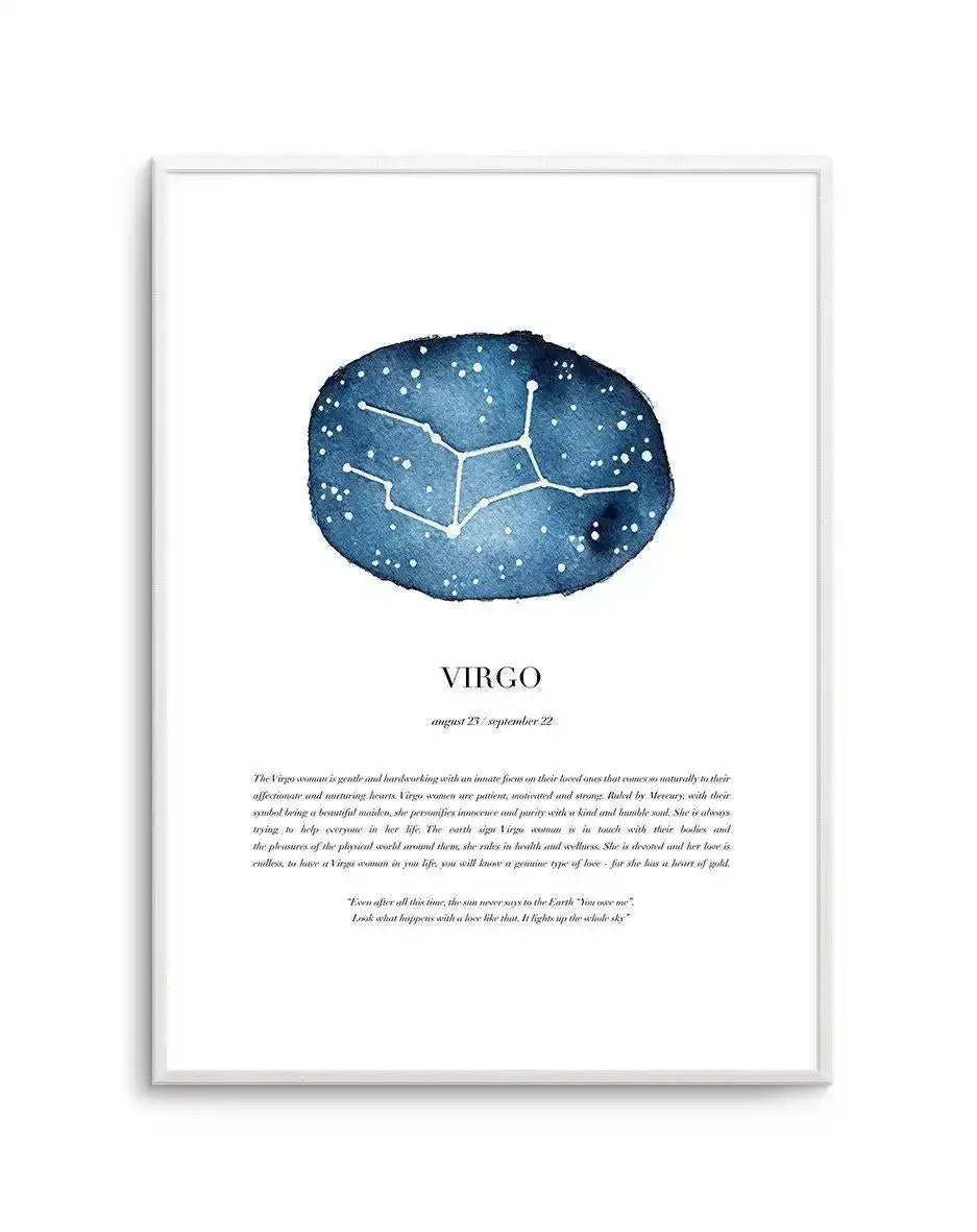 Virgo | Watercolour Zodiac Art Print-PRINT-Olive et Oriel-Olive et Oriel-A5 | 5.8" x 8.3" | 14.8 x 21cm-Unframed Art Print-With White Border-Buy-Australian-Art-Prints-Online-with-Olive-et-Oriel-Your-Artwork-Specialists-Austrailia-Decorate-With-Coastal-Photo-Wall-Art-Prints-From-Our-Beach-House-Artwork-Collection-Fine-Poster-and-Framed-Artwork
