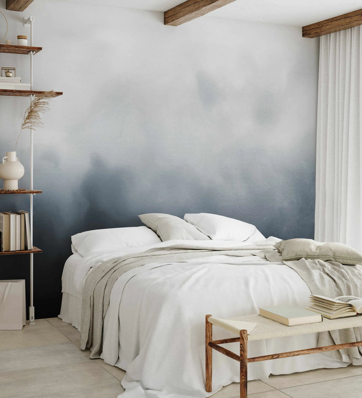 Almost Midnight in Navy Wallpaper from Olive et Oriel where you can shop wallpaper and artworks online