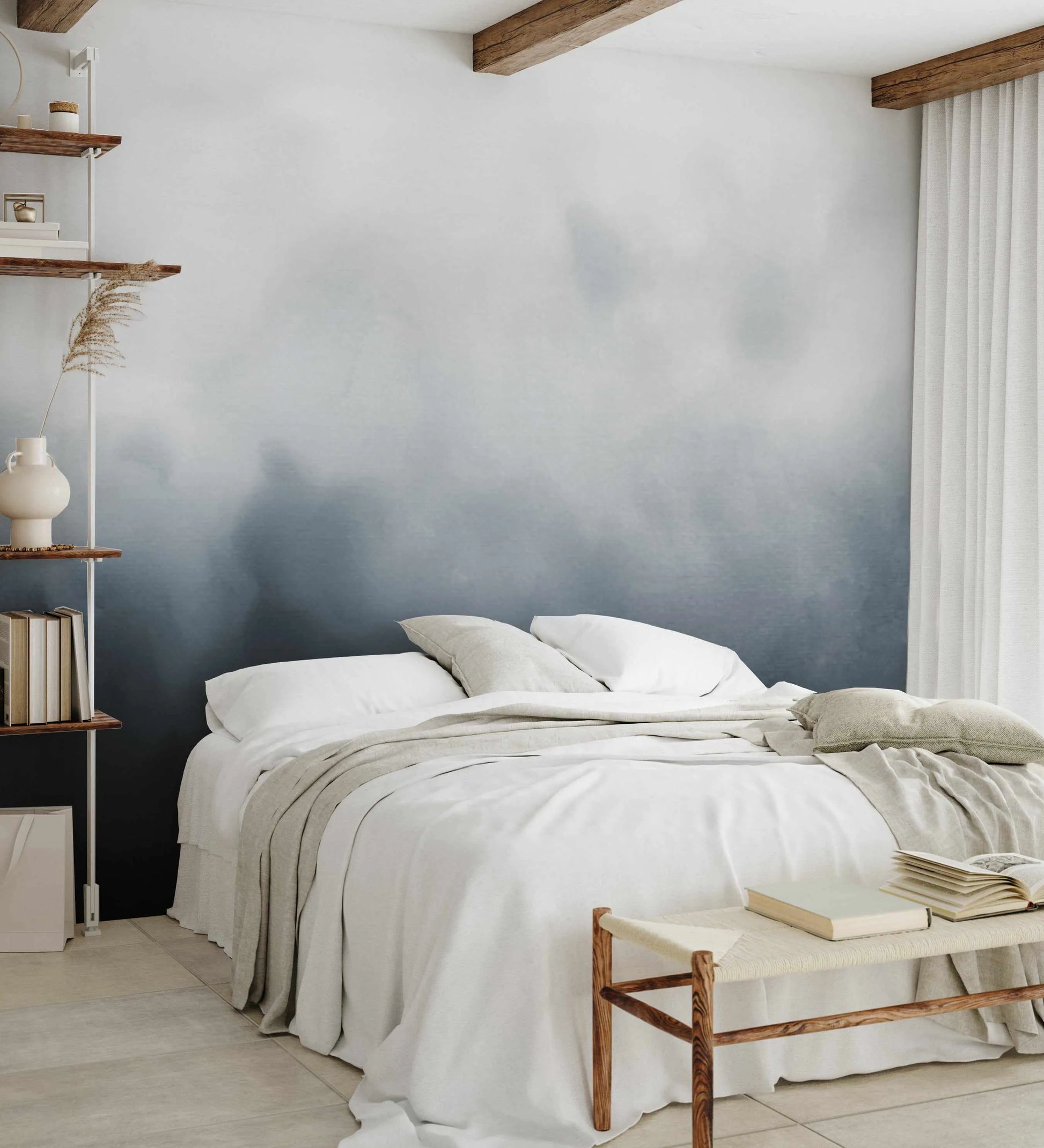 Almost Midnight in Navy Wallpaper from Olive et Oriel where you can shop wallpaper and artworks online