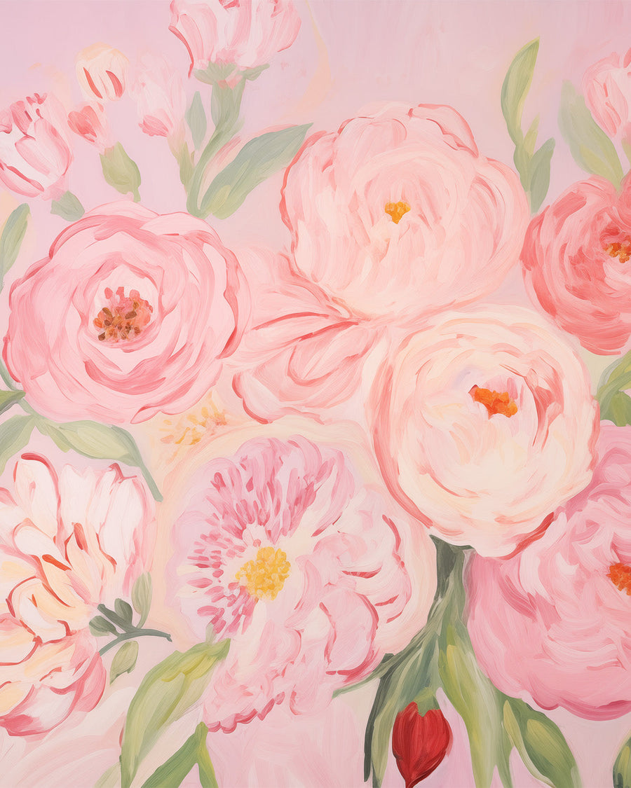 Watercolour Garden Wallpaper Mural from Olive et Oriel where you can shop wallpaper and artworks online