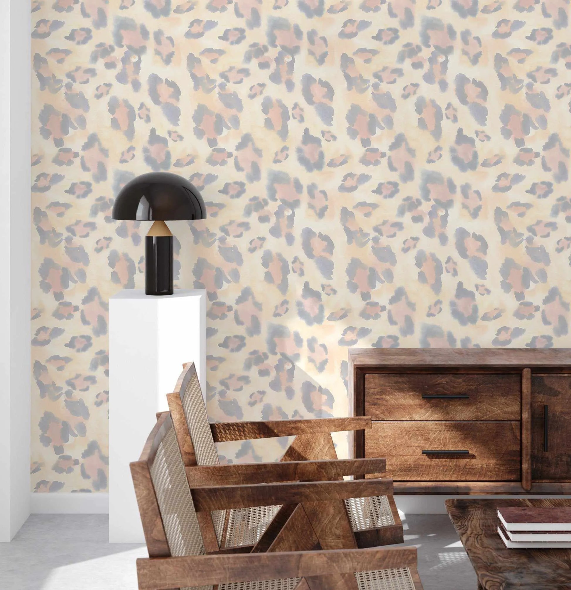 Watercolour Leopard Wallpaper - Olive et Oriel