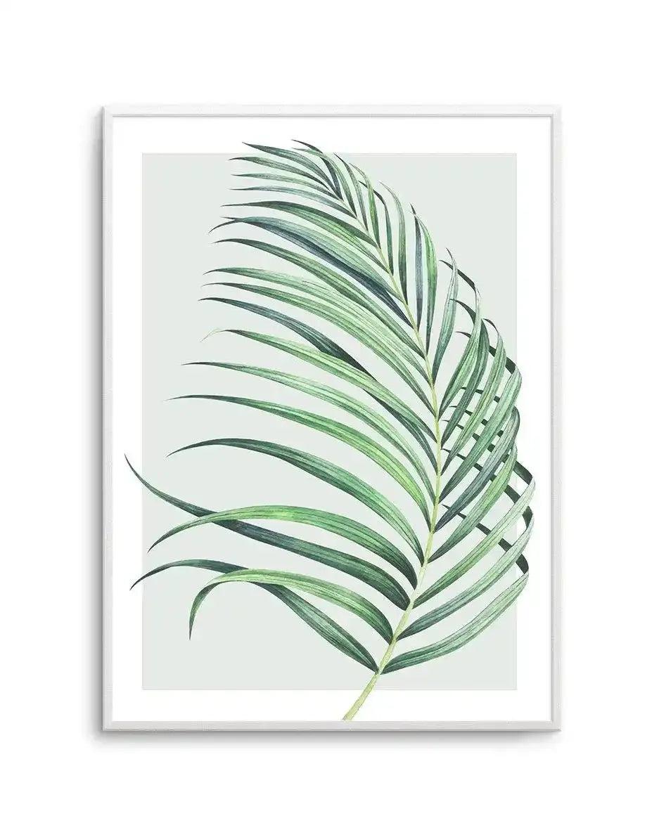 Watercolour Palm On Grey II Art Print-PRINT-Olive et Oriel-Olive et Oriel-A5 | 5.8" x 8.3" | 14.8 x 21cm-Unframed Art Print-With White Border-Buy-Australian-Art-Prints-Online-with-Olive-et-Oriel-Your-Artwork-Specialists-Austrailia-Decorate-With-Coastal-Photo-Wall-Art-Prints-From-Our-Beach-House-Artwork-Collection-Fine-Poster-and-Framed-Artwork