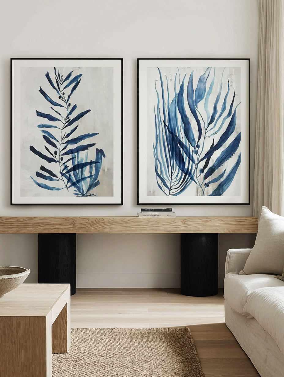 Watercolour Sea Kelp I & II Art Print Set of 2 | Matching Wall Art from Olive et Oriel where you can shop wallpaper and artworks online