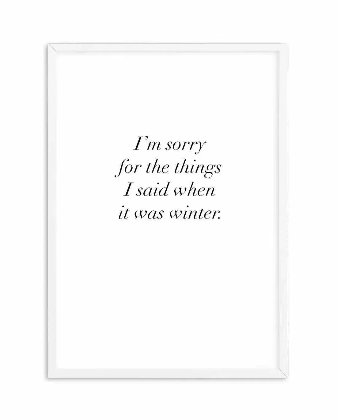 When It Was Winter Art Print-PRINT-Olive et Oriel-Olive et Oriel-A4 | 8.3" x 11.7" | 21 x 29.7cm-White-With White Border-Buy-Australian-Art-Prints-Online-with-Olive-et-Oriel-Your-Artwork-Specialists-Austrailia-Decorate-With-Coastal-Photo-Wall-Art-Prints-From-Our-Beach-House-Artwork-Collection-Fine-Poster-and-Framed-Artwork