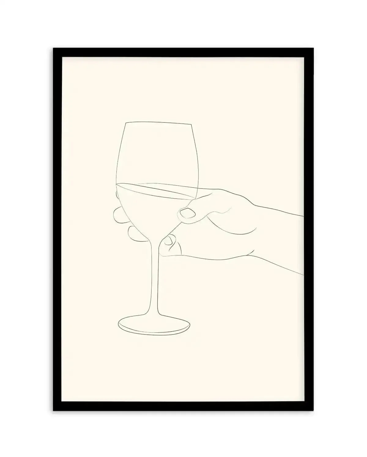 Wine Line Art II Art Print-PRINT-Olive et Oriel-Olive et Oriel-A5 | 5.8" x 8.3" | 14.8 x 21cm-Black-With White Border-Buy-Australian-Art-Prints-Online-with-Olive-et-Oriel-Your-Artwork-Specialists-Austrailia-Decorate-With-Coastal-Photo-Wall-Art-Prints-From-Our-Beach-House-Artwork-Collection-Fine-Poster-and-Framed-Artwork