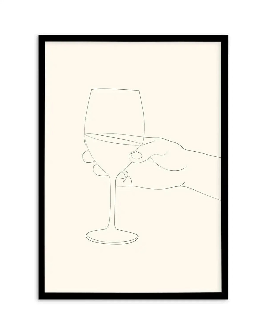 Wine Line Art II Art Print-PRINT-Olive et Oriel-Olive et Oriel-A5 | 5.8" x 8.3" | 14.8 x 21cm-Black-With White Border-Buy-Australian-Art-Prints-Online-with-Olive-et-Oriel-Your-Artwork-Specialists-Austrailia-Decorate-With-Coastal-Photo-Wall-Art-Prints-From-Our-Beach-House-Artwork-Collection-Fine-Poster-and-Framed-Artwork