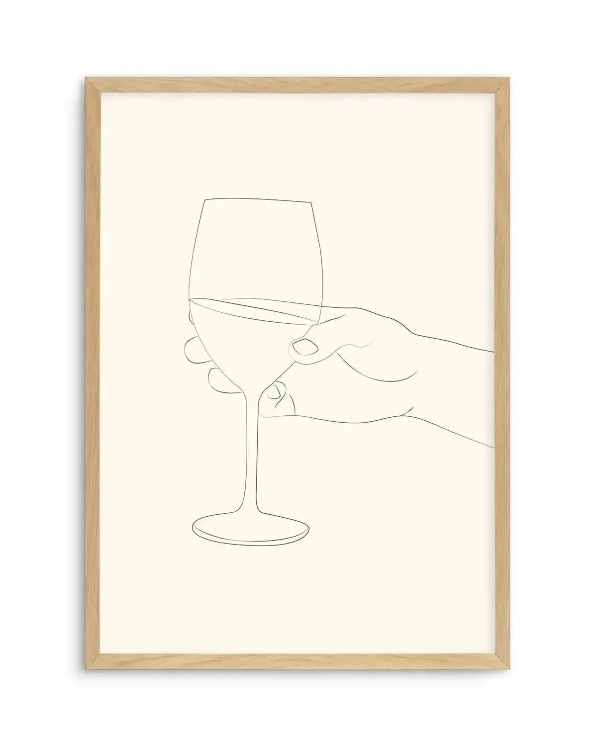 Wine Line Art II Art Print-PRINT-Olive et Oriel-Olive et Oriel-A5 | 5.8" x 8.3" | 14.8 x 21cm-Oak-With White Border-Buy-Australian-Art-Prints-Online-with-Olive-et-Oriel-Your-Artwork-Specialists-Austrailia-Decorate-With-Coastal-Photo-Wall-Art-Prints-From-Our-Beach-House-Artwork-Collection-Fine-Poster-and-Framed-Artwork