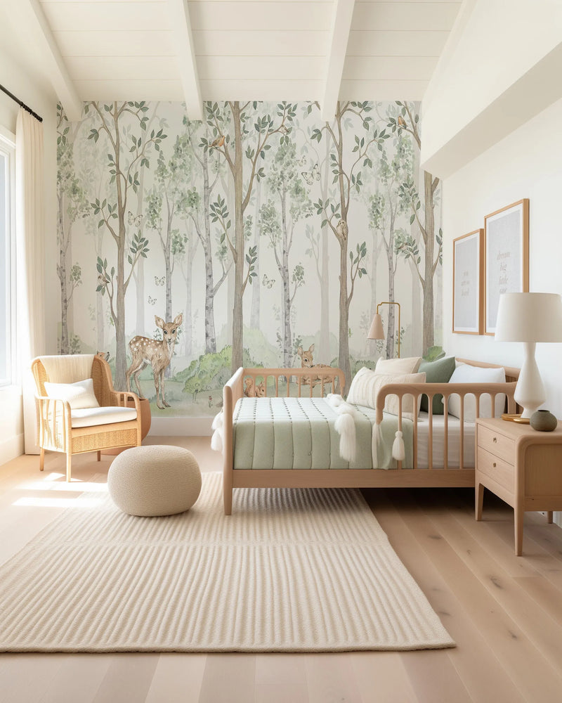 Woodland Forest Animals Wallpaper Mural from Olive et Oriel where you can shop wallpaper and artworks online