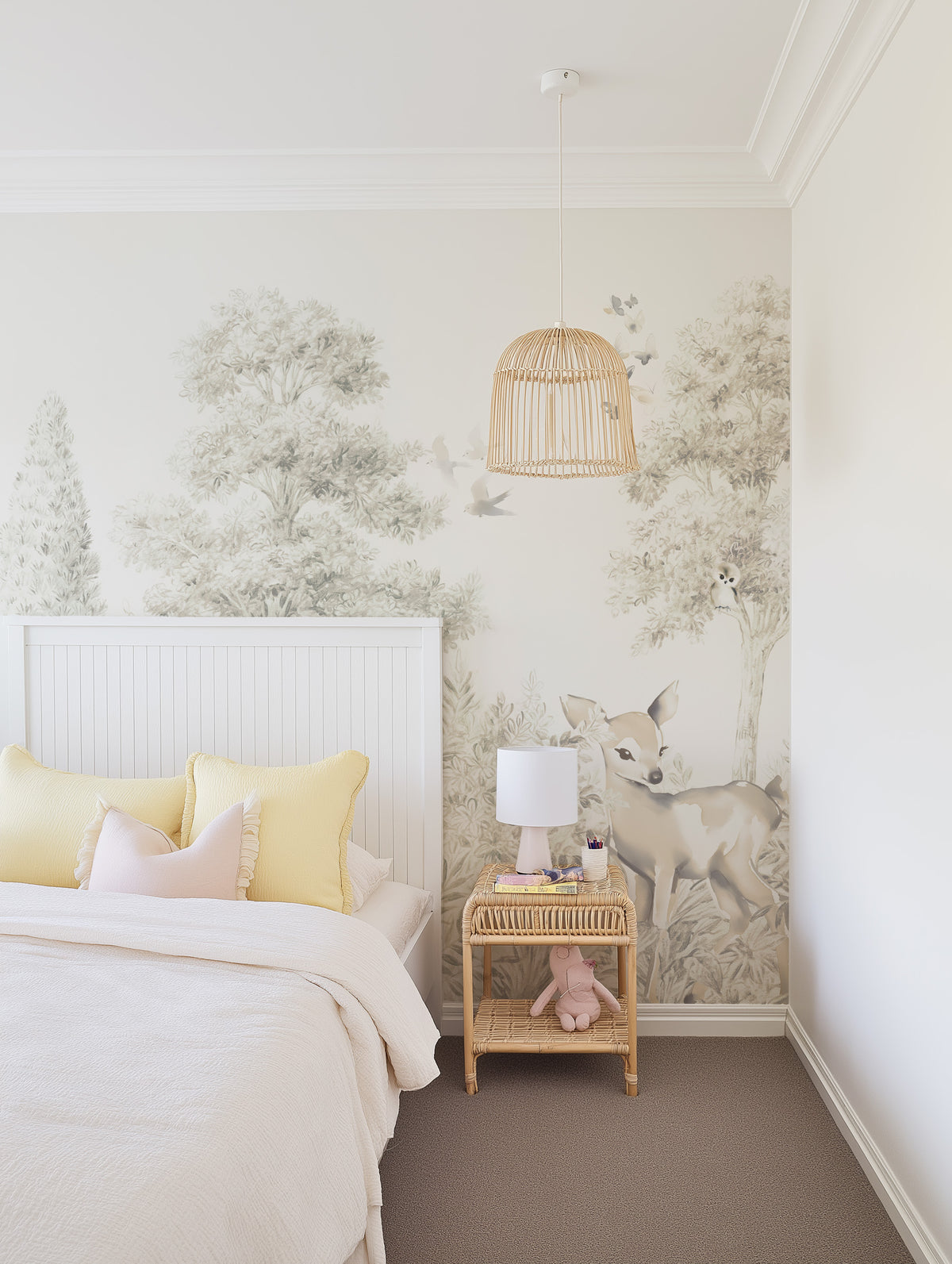 Woodland Wilderness Wallpaper Mural from Olive et Oriel where you can shop wallpaper and artworks online