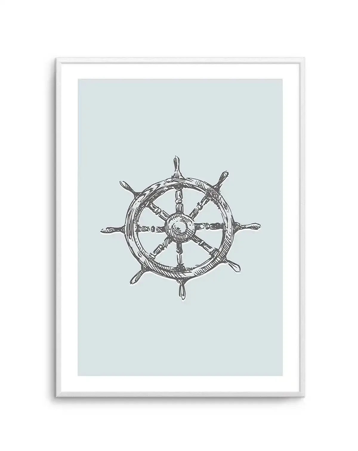 Yacht Wheel | 2 Colour Options Art Print-PRINT-Olive et Oriel-Olive et Oriel-A5 | 5.8" x 8.3" | 14.8 x 21cm-Unframed Art Print-With White Border-Buy-Australian-Art-Prints-Online-with-Olive-et-Oriel-Your-Artwork-Specialists-Austrailia-Decorate-With-Coastal-Photo-Wall-Art-Prints-From-Our-Beach-House-Artwork-Collection-Fine-Poster-and-Framed-Artwork