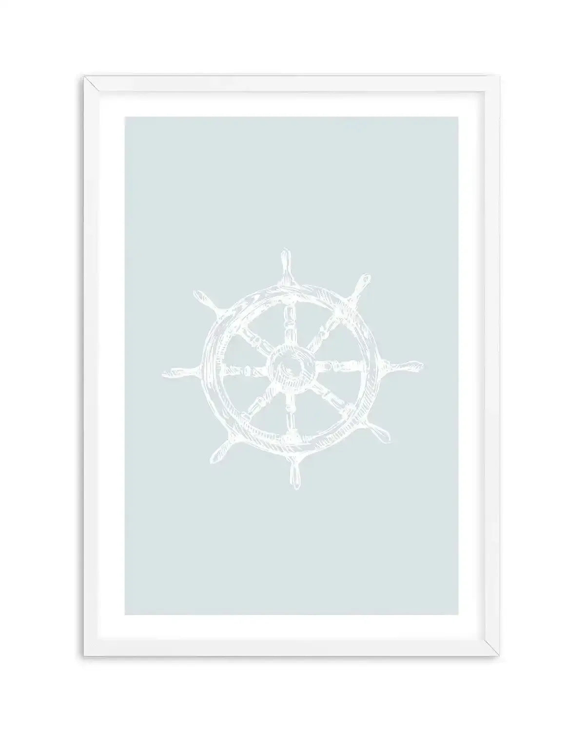 Yacht Wheel | 2 Colour Options Art Print-PRINT-Olive et Oriel-Olive et Oriel-A5 | 5.8" x 8.3" | 14.8 x 21cm-White-With White Border-Buy-Australian-Art-Prints-Online-with-Olive-et-Oriel-Your-Artwork-Specialists-Austrailia-Decorate-With-Coastal-Photo-Wall-Art-Prints-From-Our-Beach-House-Artwork-Collection-Fine-Poster-and-Framed-Artwork