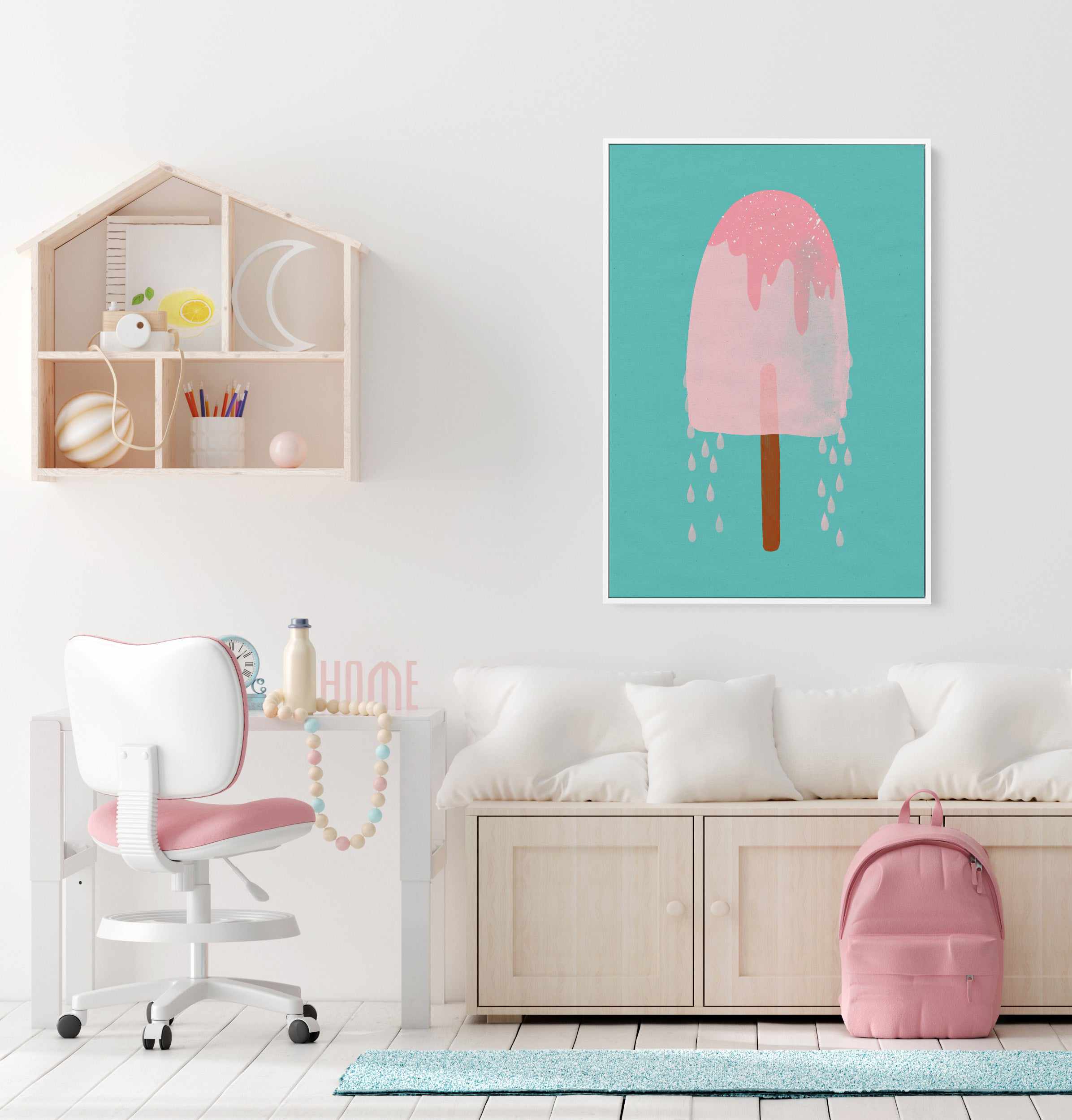 Yummy ice cream by Treechild | Framed Canvas Art Print