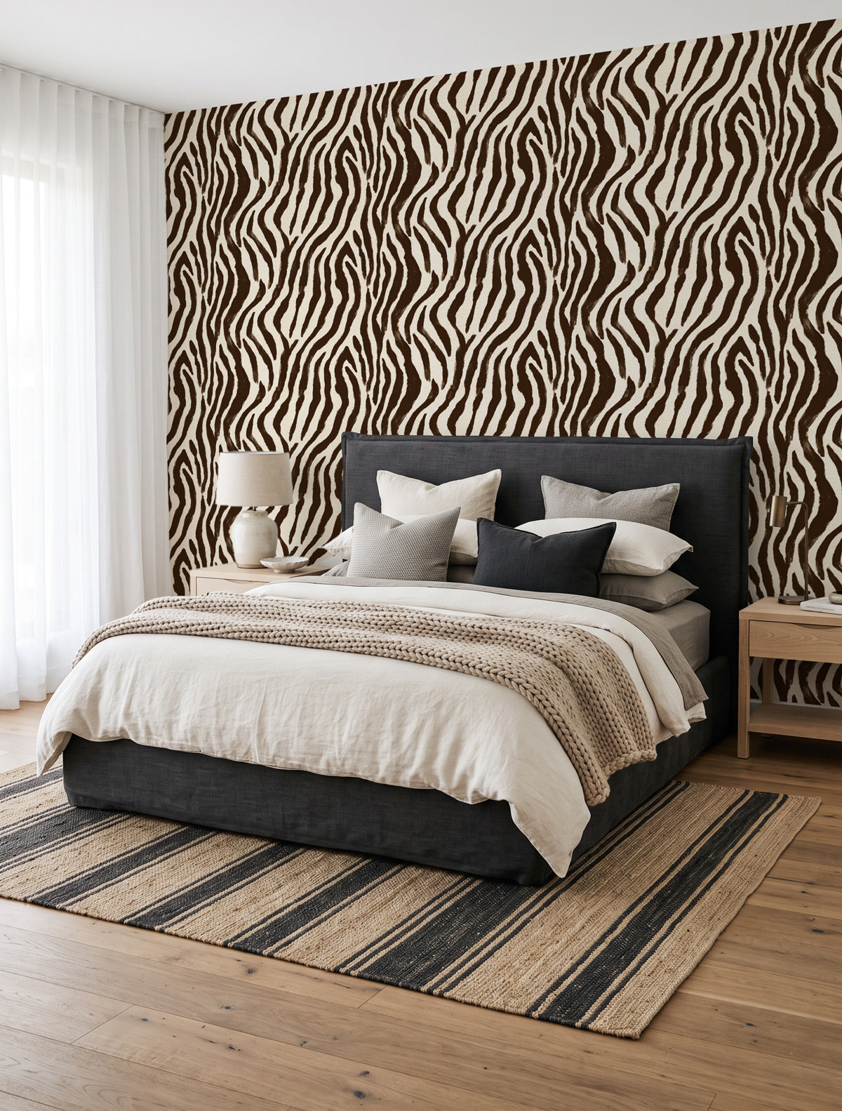 Zebra Print in Cocoa Wallpaper