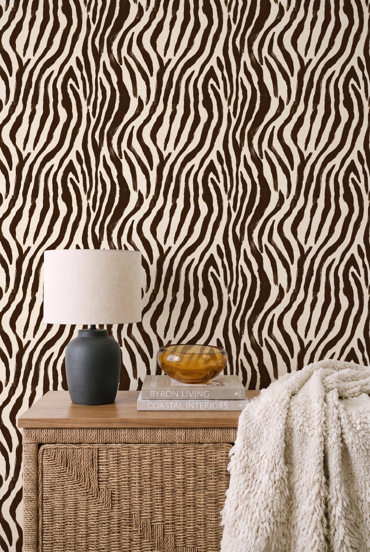 Zebra Print in Cocoa Wallpaper