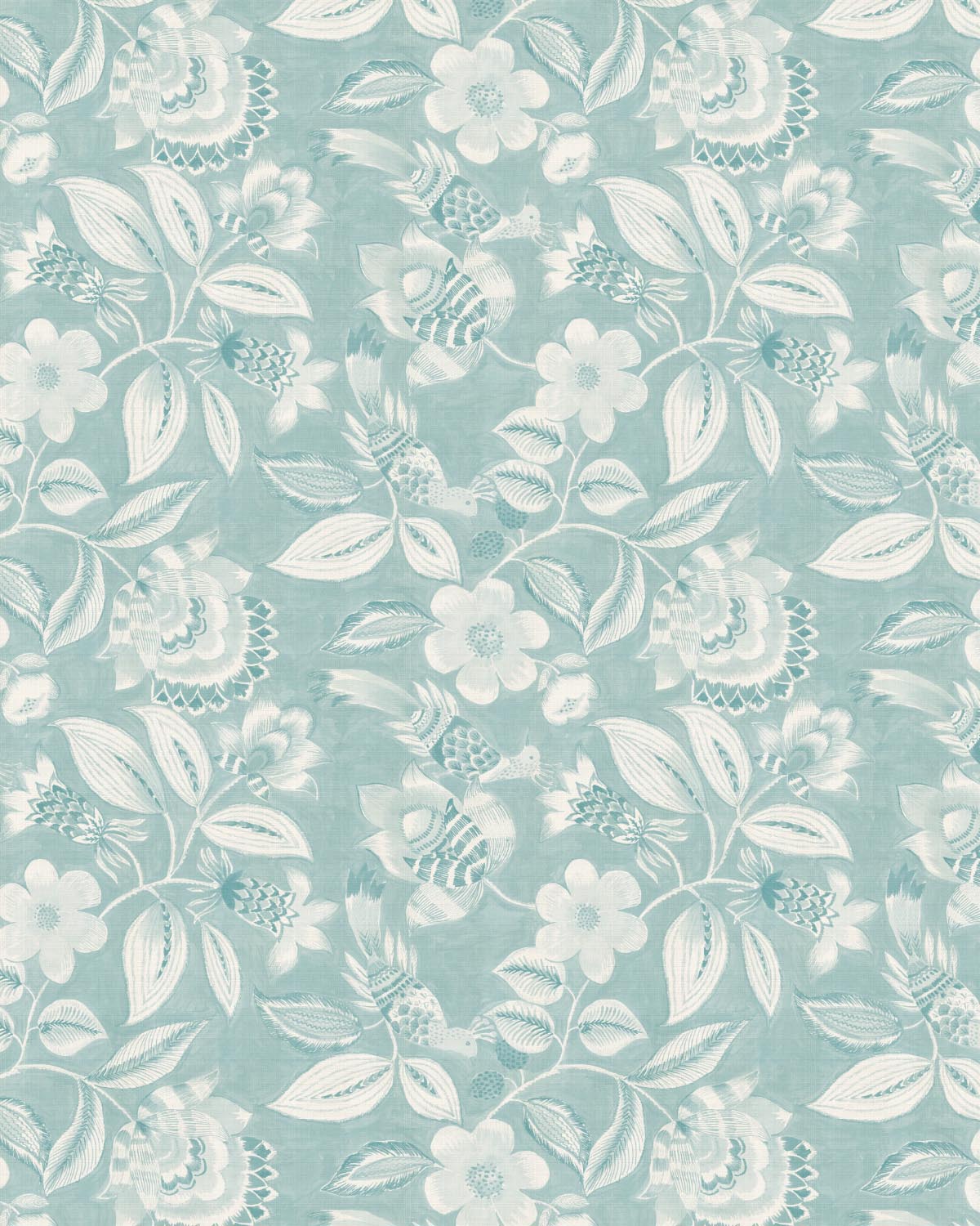 Folklore Light Teal Blue Wallpaper