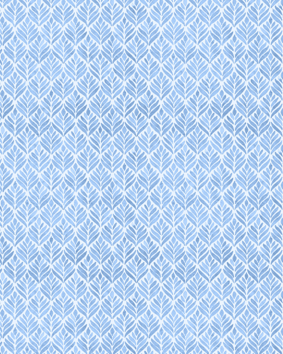 Watercolour Petals Blue & White Wallpaper