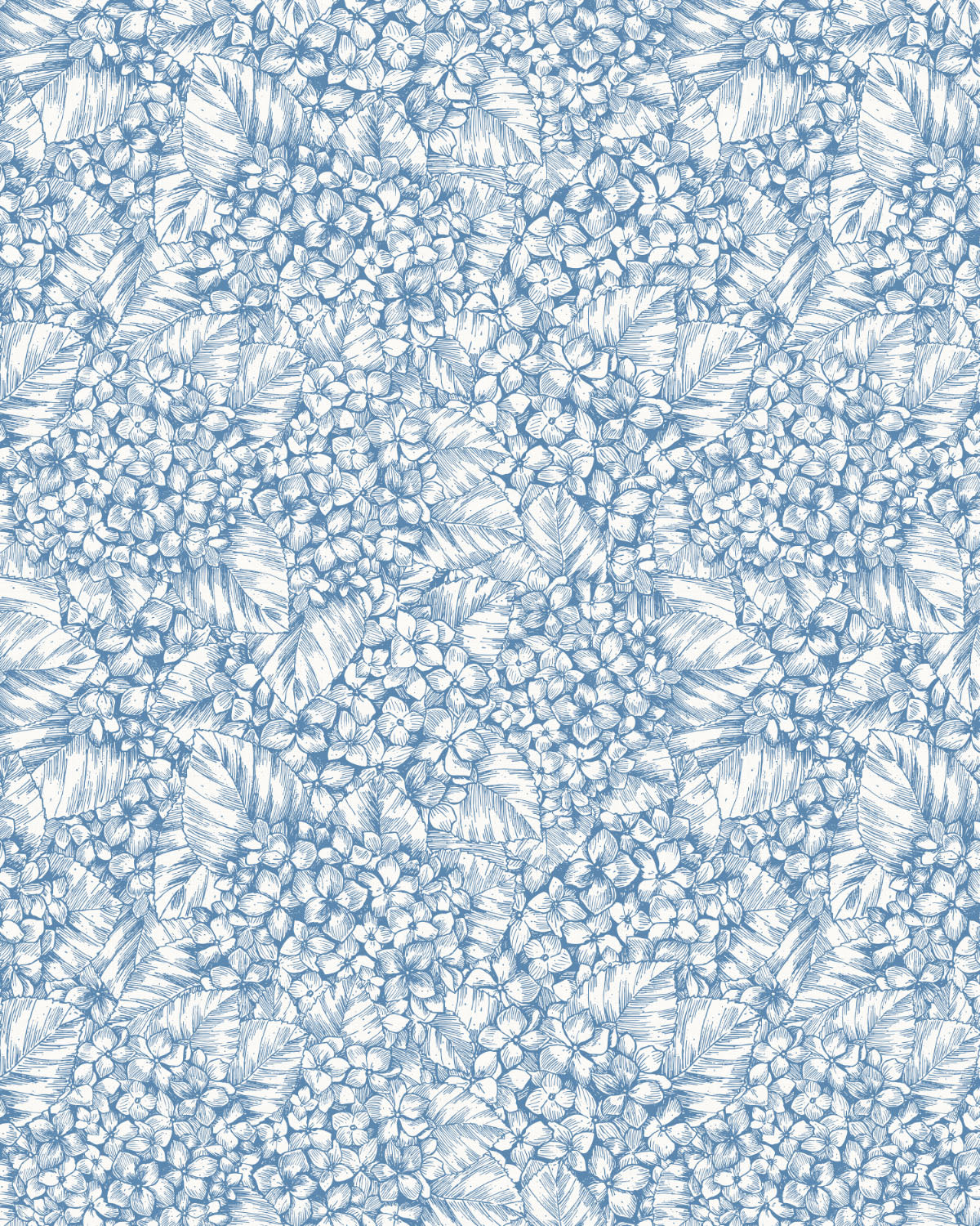 Luxe Hydrangea Navy Blue Wallpaper