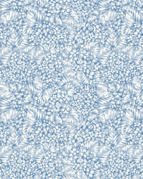 Luxe Hydrangea Navy Blue Wallpaper
