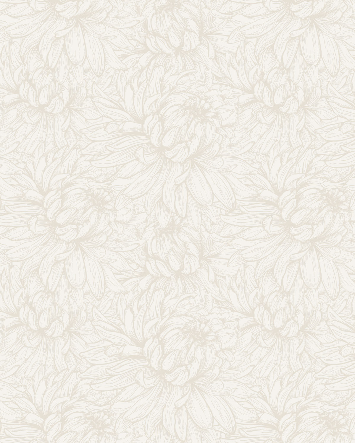 Chrysanthemum Flower Beige Wallpaper