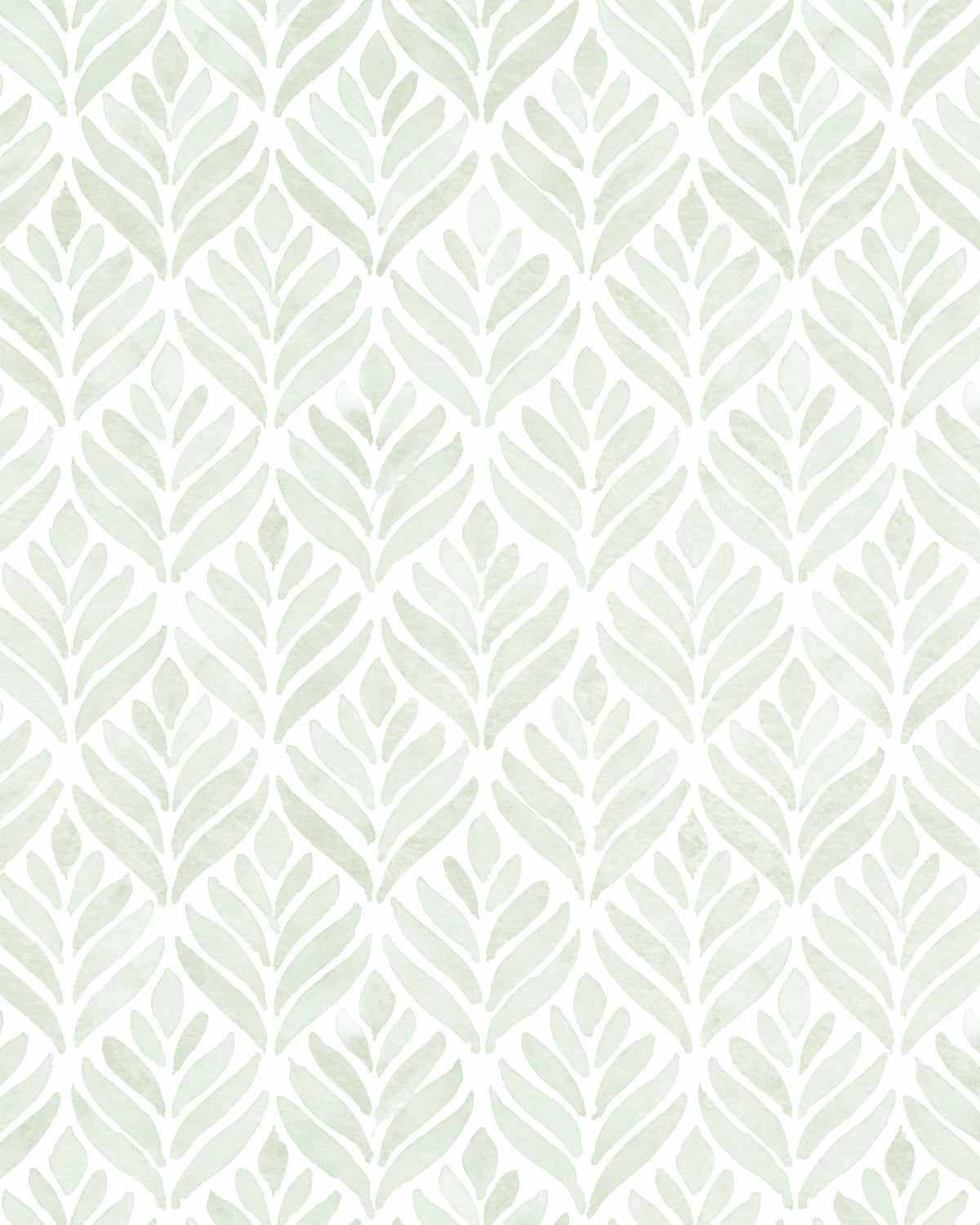 Watercolour Petal Sage Green Wallpaper