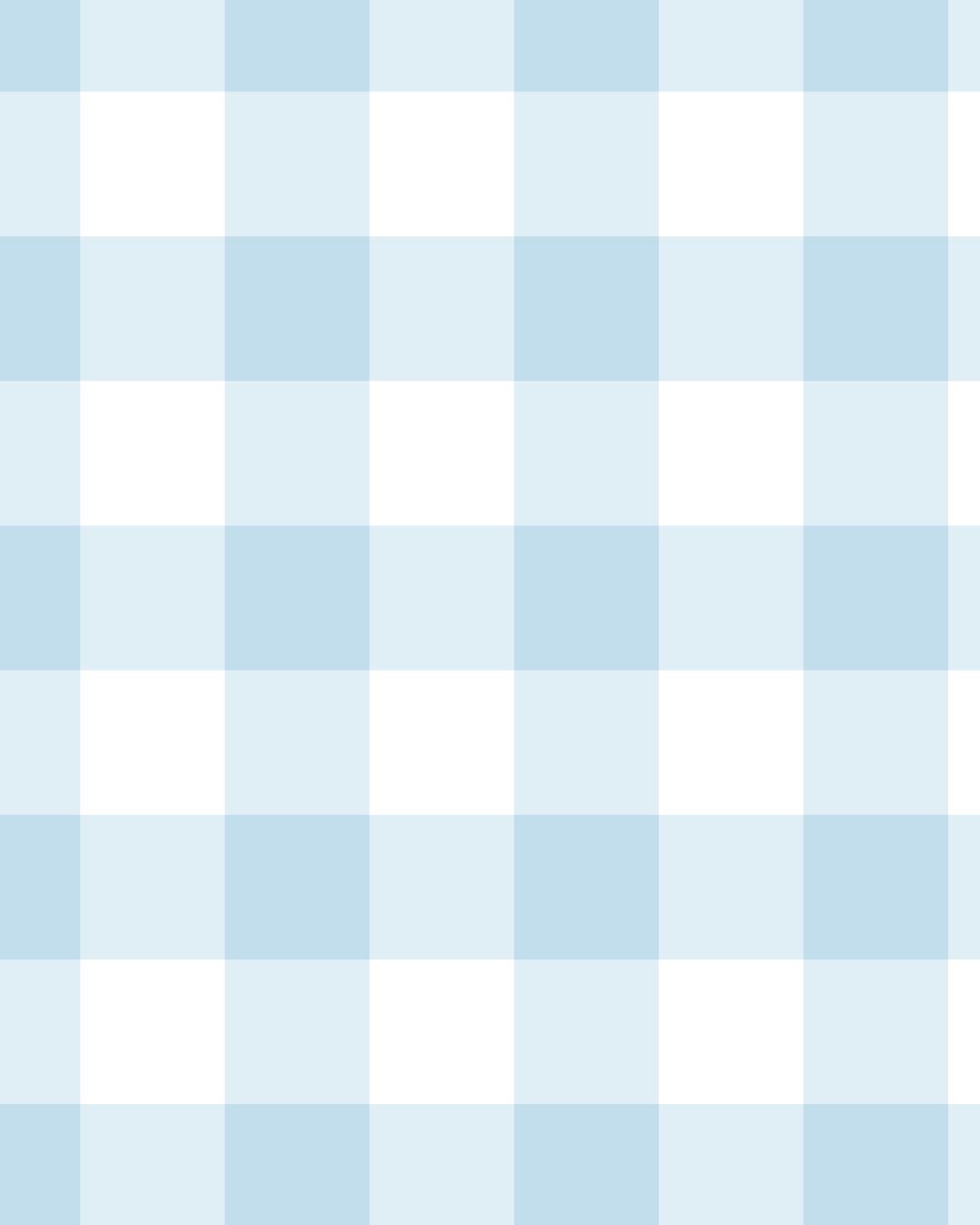 Medium Gingham Check Light Blue Wallpaper