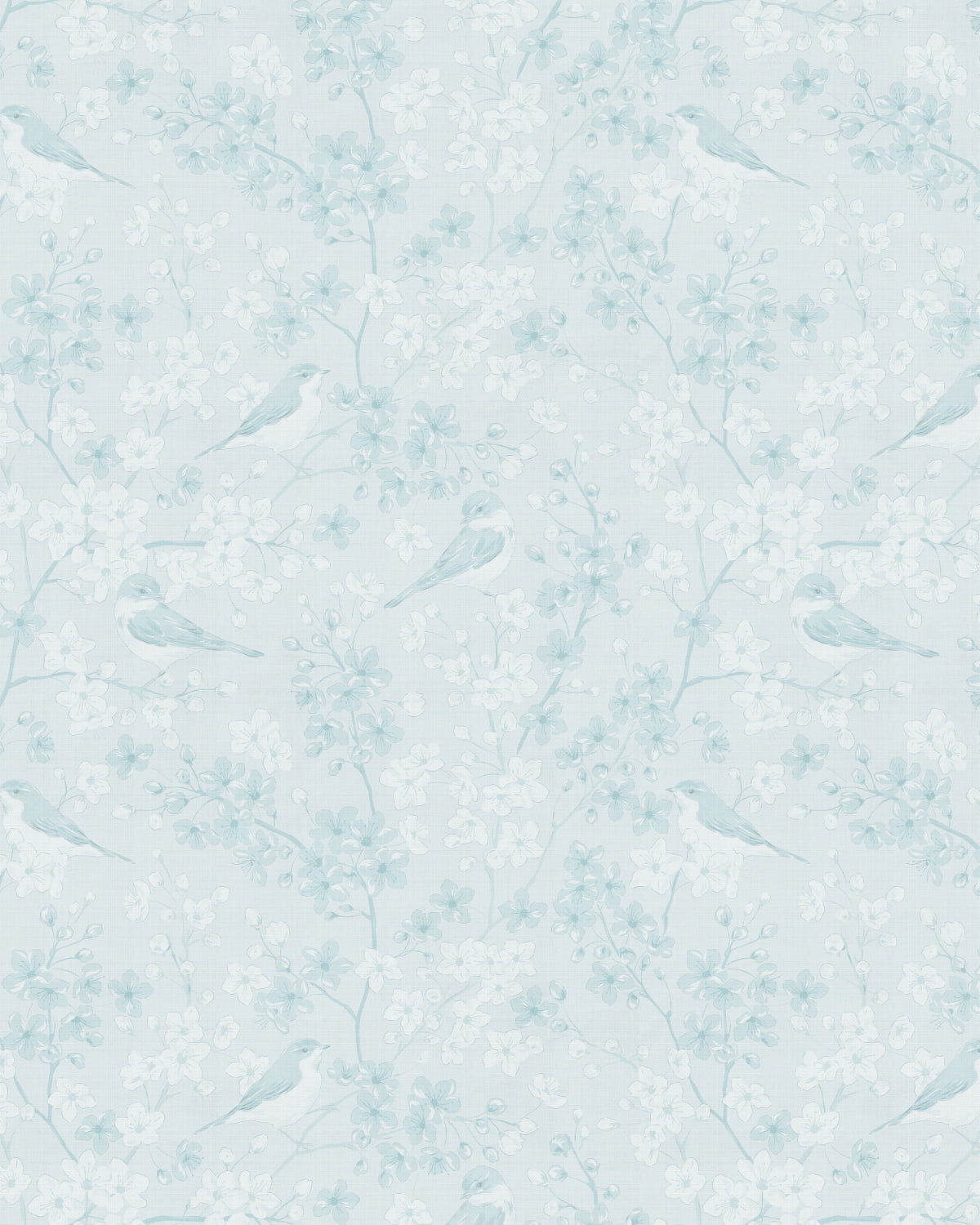 Sweet Bird Light Teal Blue Wallpaper