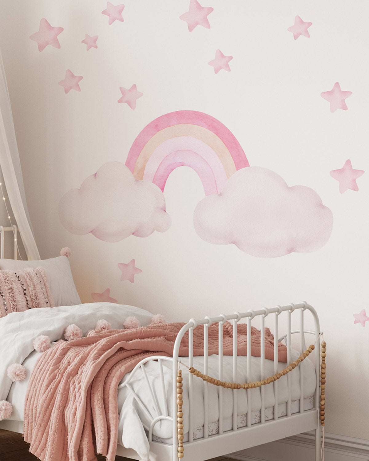 Pink Rainbow & Stars Decal Set