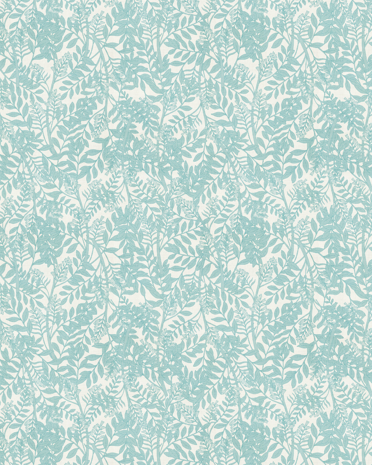 Lush Leaves Light Teal Blue Wallpaper