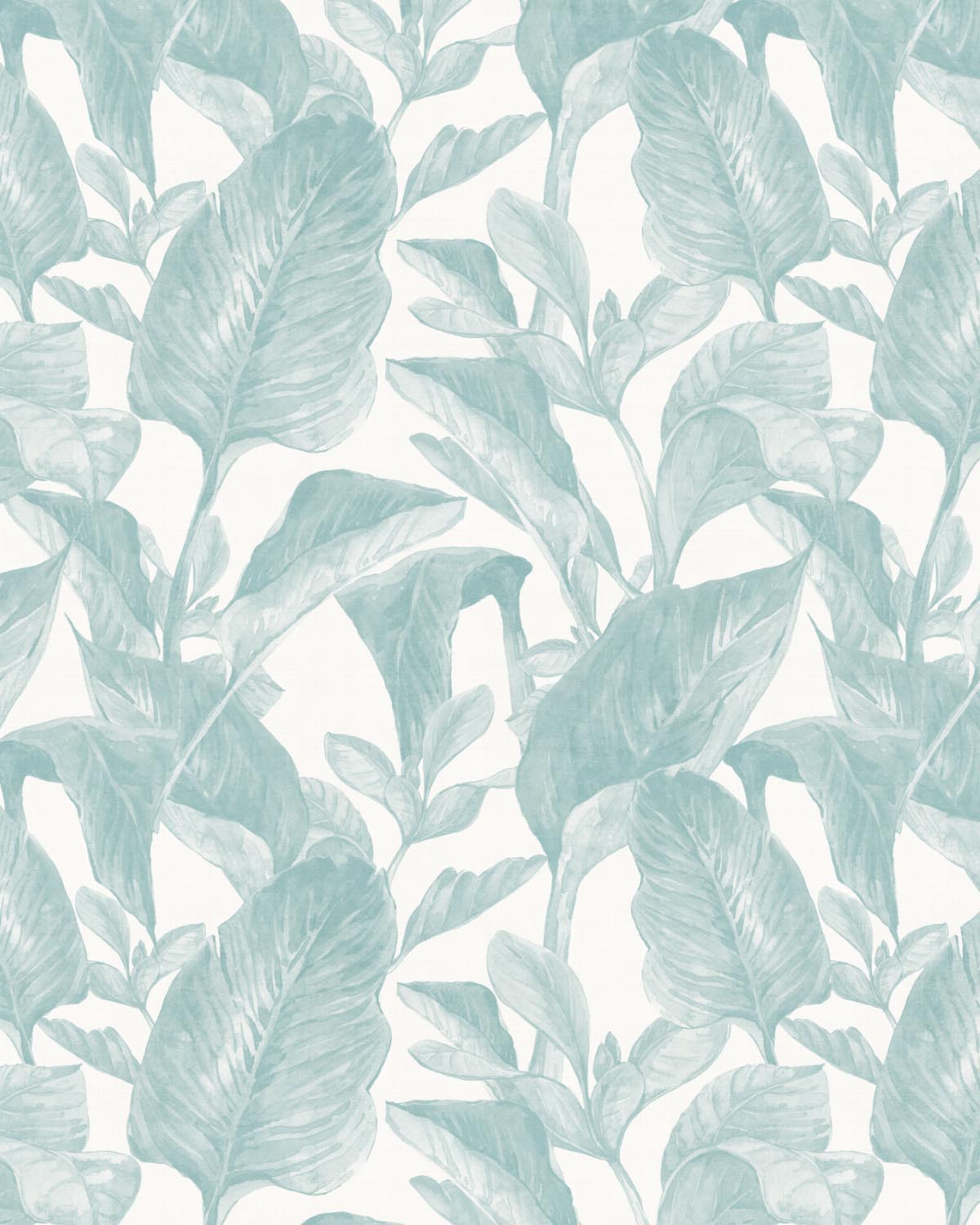 Oasis Palm Light Teal Blue Wallpaper