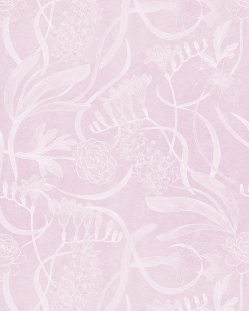 Tropical Blooms Pink Wallpaper