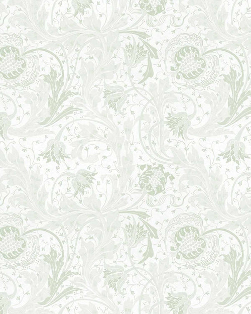 Cottage Florals Sage Green Wallpaper-Wallpaper-Buy Australian Removable Wallpaper Now Sage Green Wallpaper Peel And Stick Wallpaper Online At Olive et Oriel Custom Made Wallpapers Wall Papers Decorate Your Bedroom Living Room Kids Room or Commercial Interior
