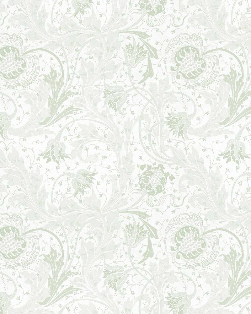 Cottage Florals Sage Green Wallpaper-Wallpaper-Buy Australian Removable Wallpaper Now Sage Green Wallpaper Peel And Stick Wallpaper Online At Olive et Oriel Custom Made Wallpapers Wall Papers Decorate Your Bedroom Living Room Kids Room or Commercial Interior