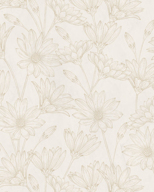 Field Flower Beige Wallpaper