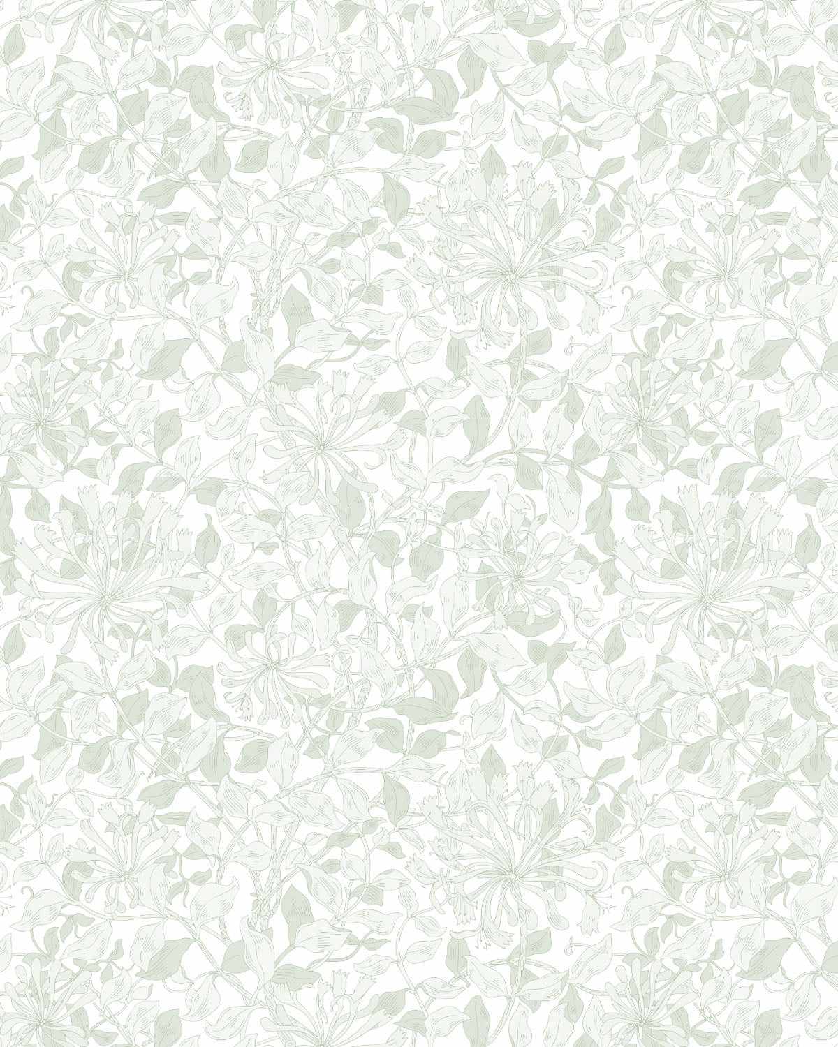 Leafy Layers Sage Green Wallpaper