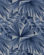 Barbados Fan Palm Navy Blue Wallpaper