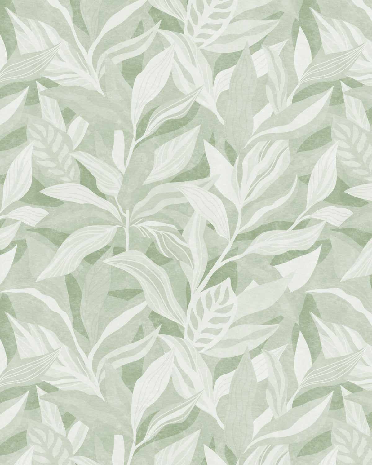 Luxe Leaf Sage Green Wallpaper