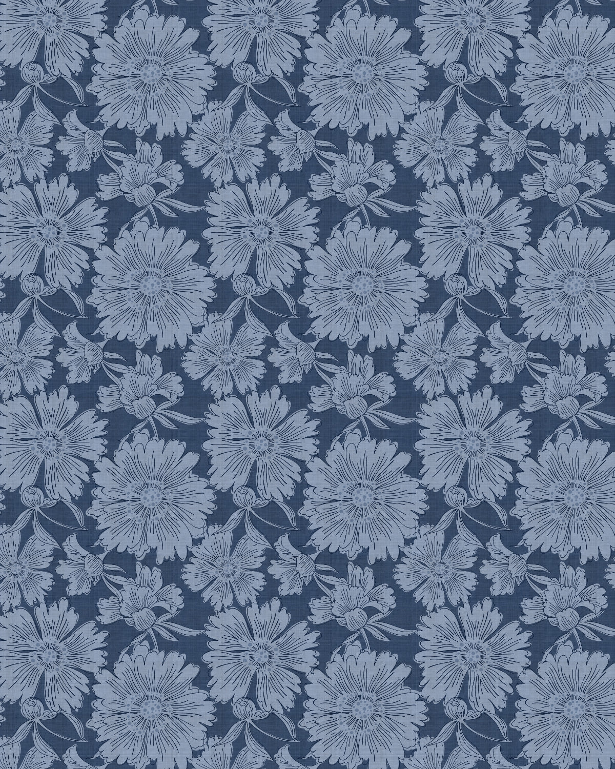 Luxe Country Floral Petite Navy Blue Wallpaper