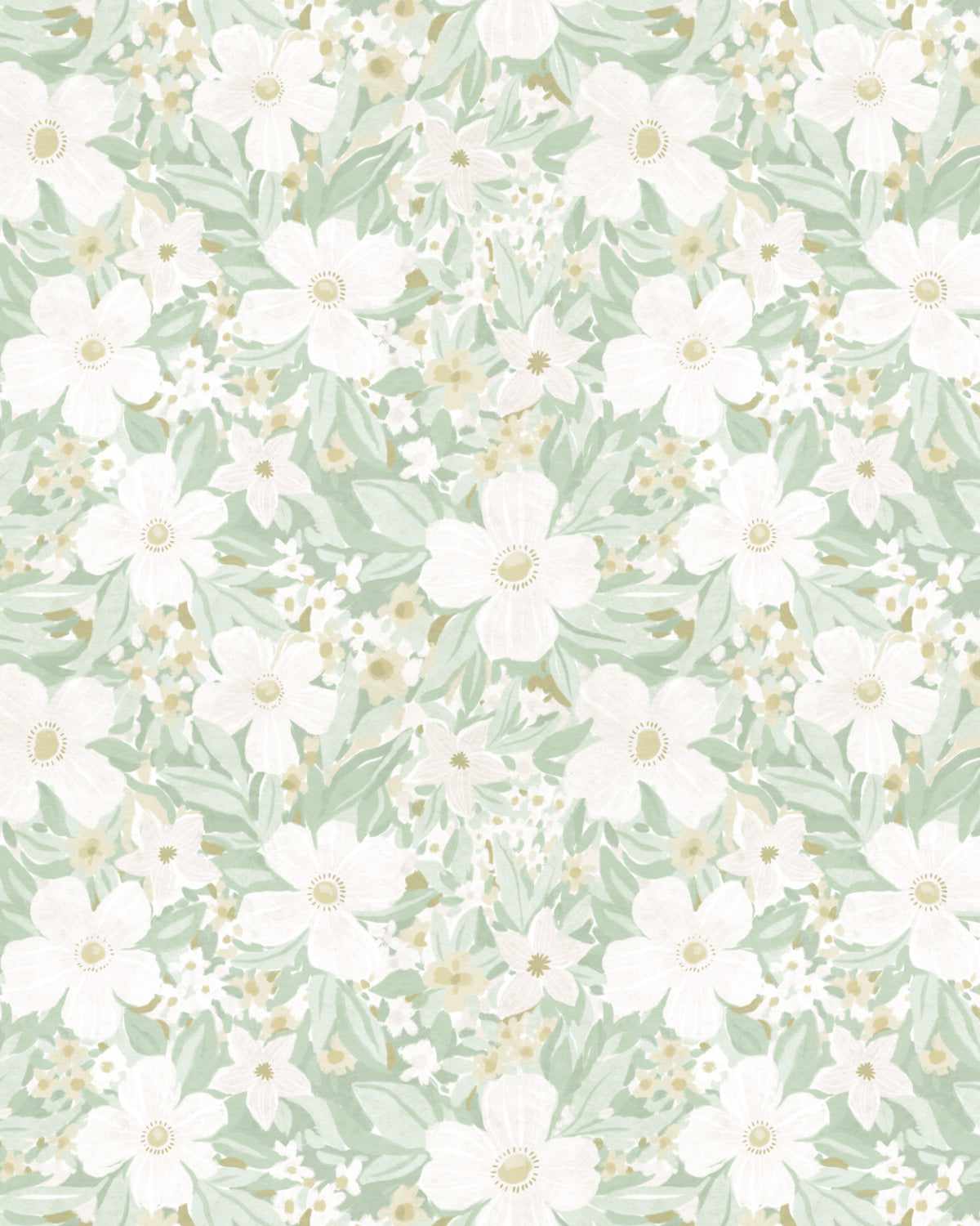 Floret Sage Green Wallpaper