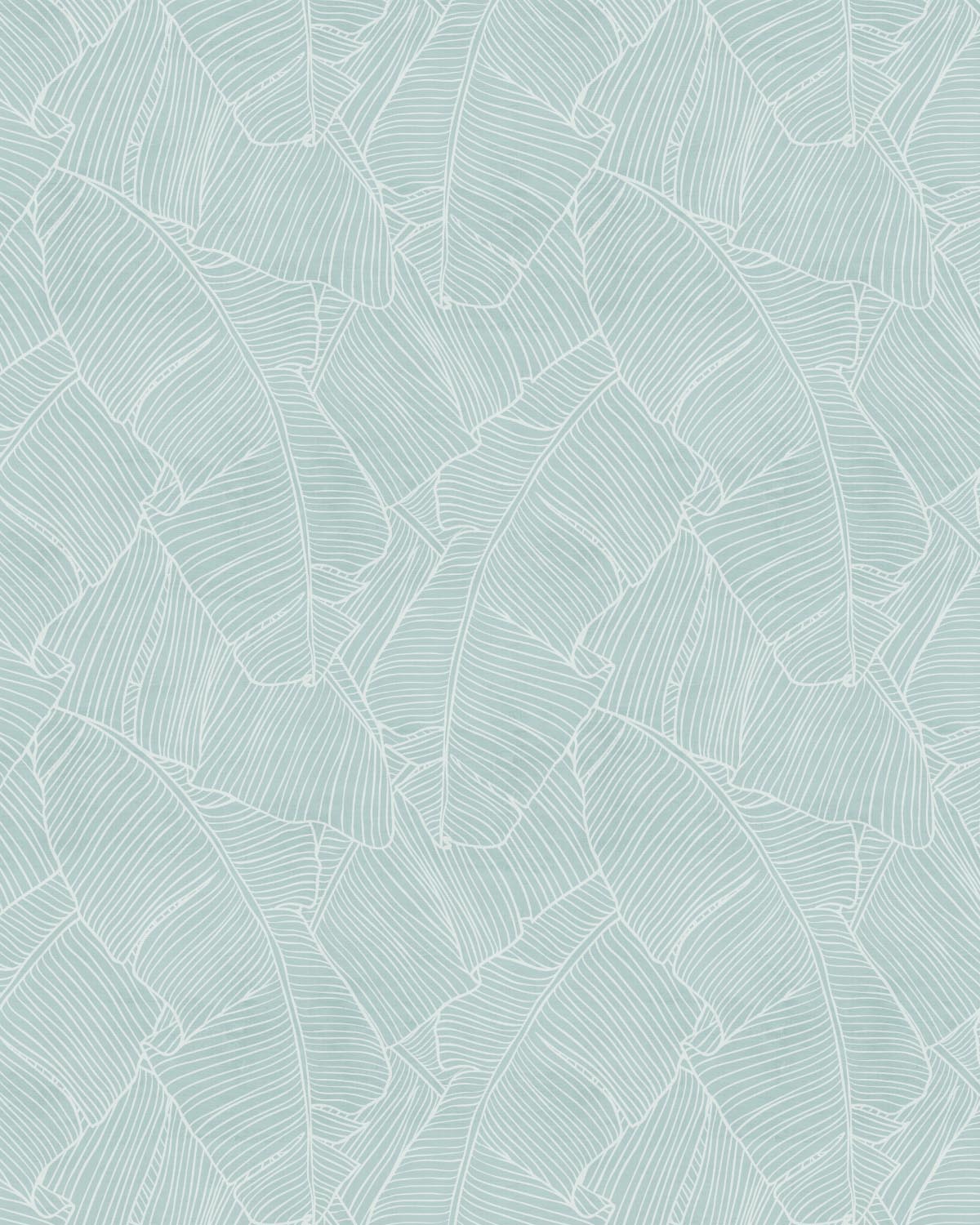 Palm Leaf Luxe Light Teal Blue Wallpaper