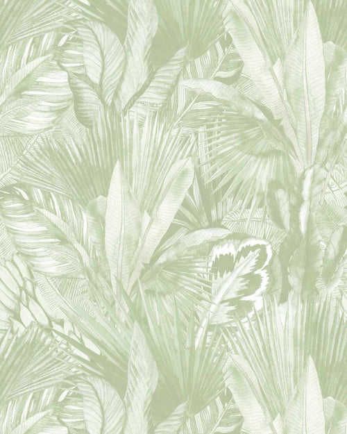 Rainforest Canopy Sage Green Wallpaper