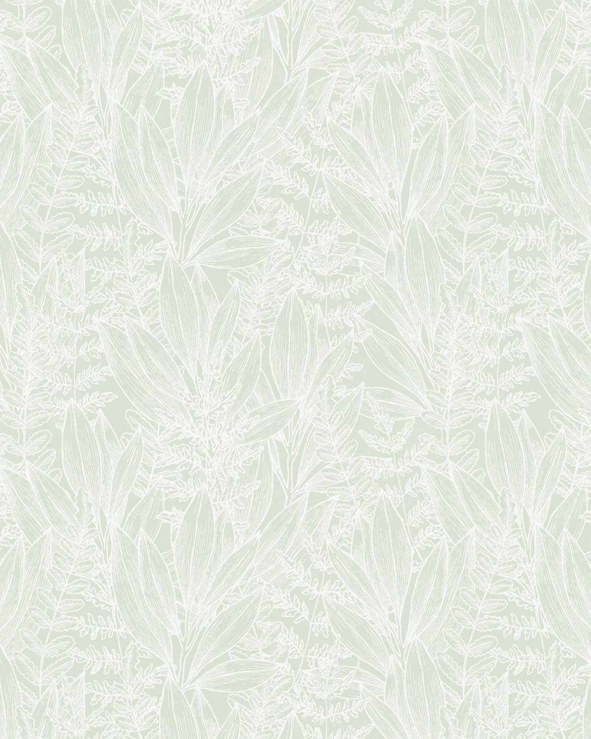 Leafy Escape Sage Green Wallpaper