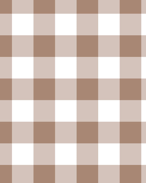 Medium Gingham Check Chocolate Brown Wallpaper